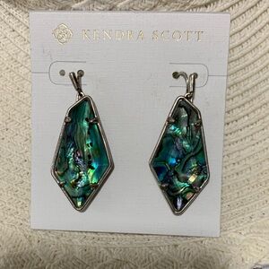 Kendra Scott Iridescent Abalone Geometric Drop Earrings - Green/Blue